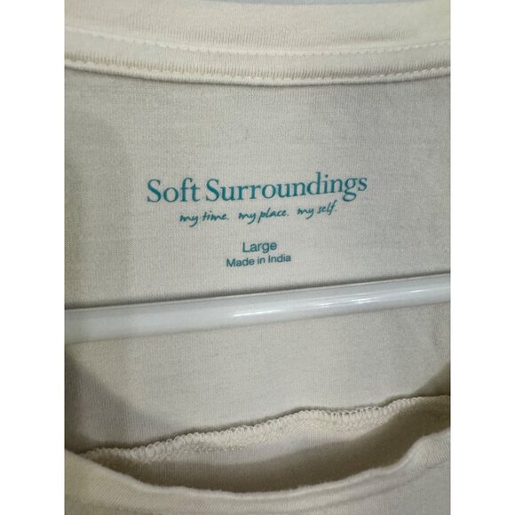 Soft surroundings eden tiered tunic top flowy sleeveless size L - Picture 4 of 4